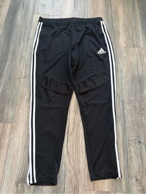 adidas Black Joggers with White Side Stripes - size XL Aeroready